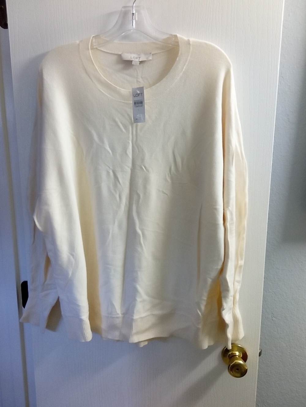 LOFT Soft Ivory Crewneck Sweater